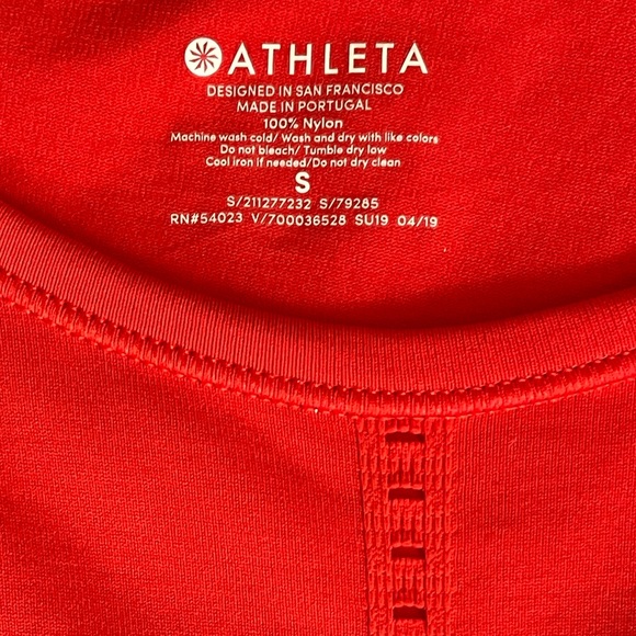 #012, Athleta Foothills orange seamless tank top, size S - Picture 3 of 3